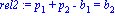 rel2 := p[1]+p[2]-b[1] = b[2]
